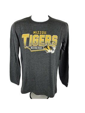 Missouri Mizzou Tigers T-Shirt Mens Size Small Long Sleeve Gray Tee Champion